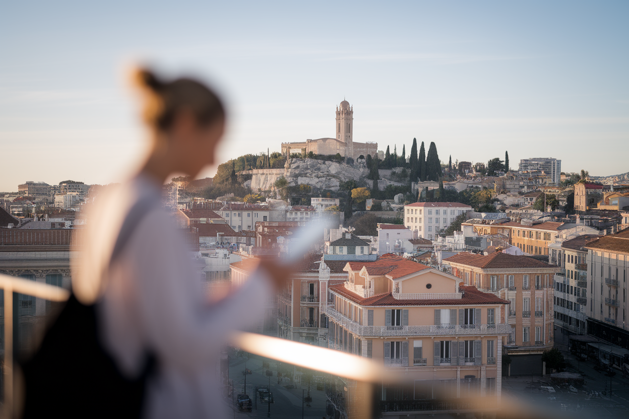 personne-balcon-smartphone-toulon-ville-floue