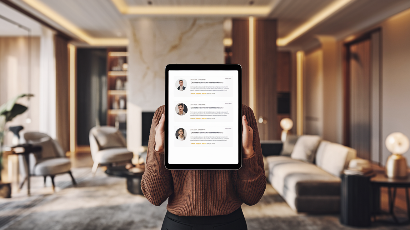 personne-tablette-salon-moderne-elegant