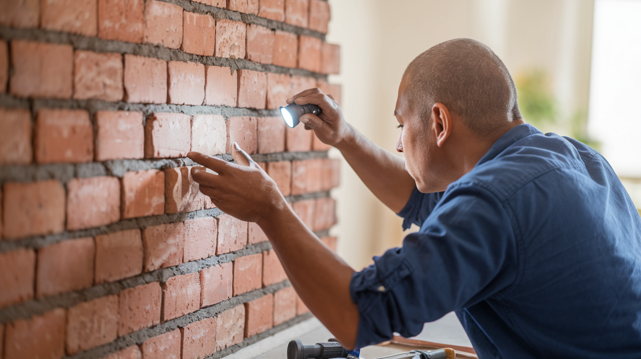 artisan-inspecte-mur-placo-lampe