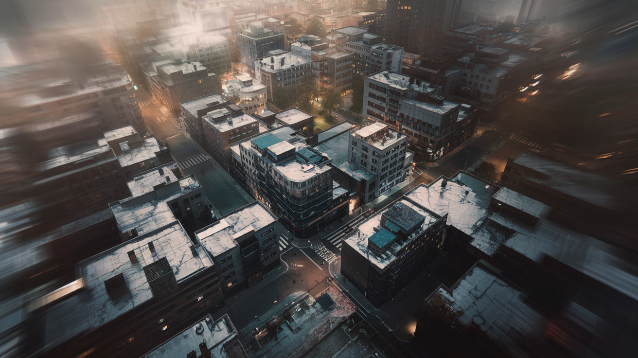 vue-aerienne-urbaine-batiments-lumieres