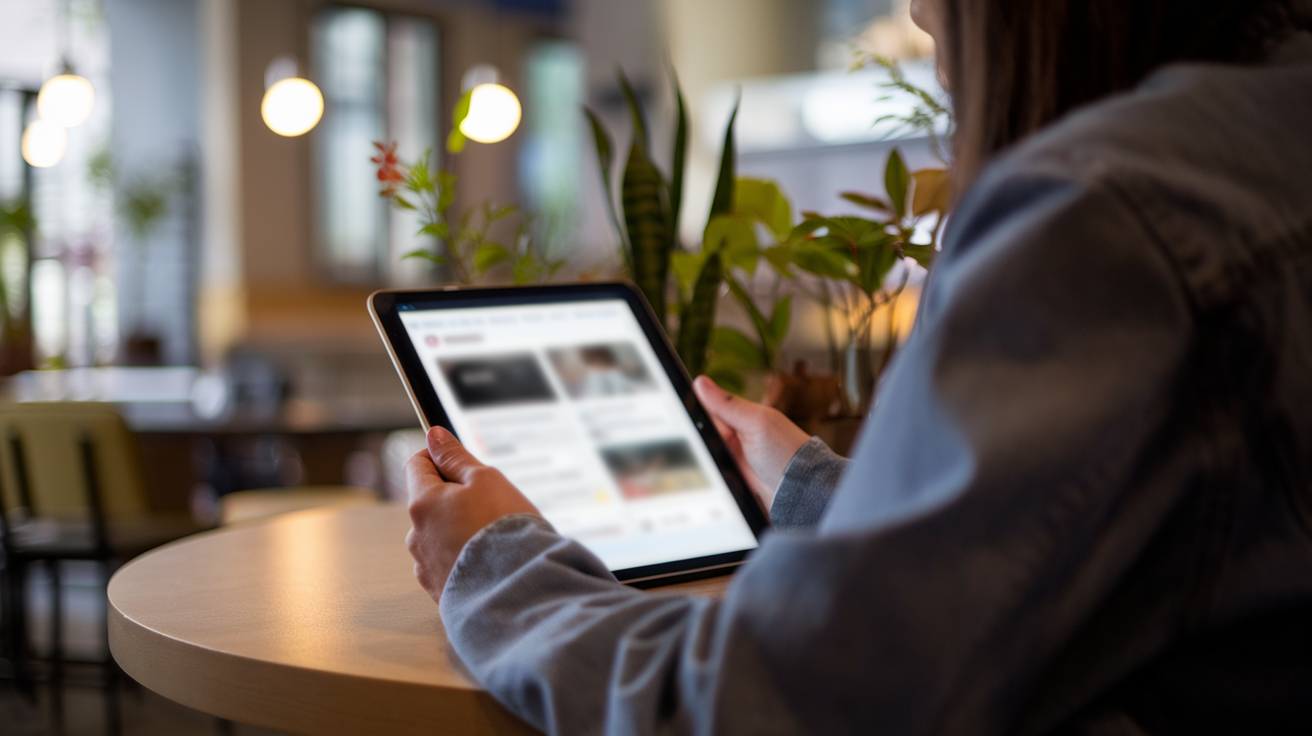 personne-cafe-tablette-ambiance-calme