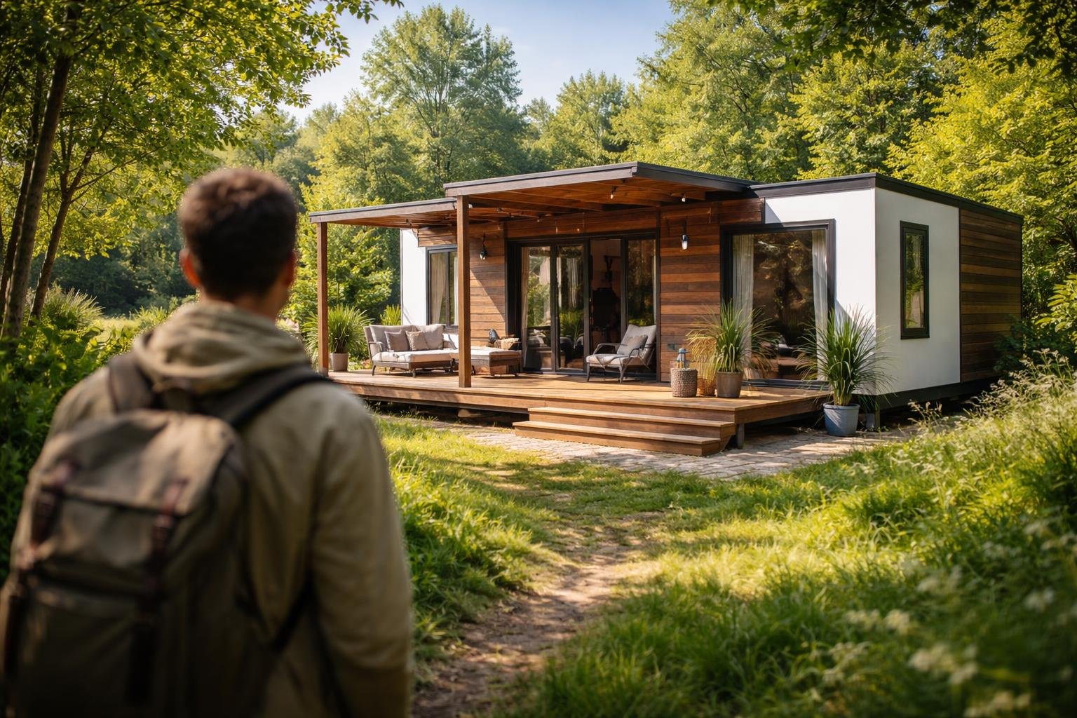 personne-dos-mobil-home-nature