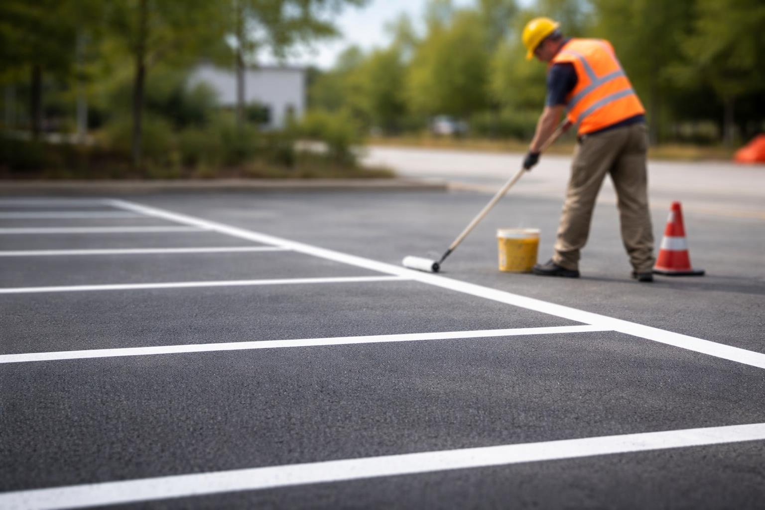 parking-lignes-peintes-homme-travail-arbres