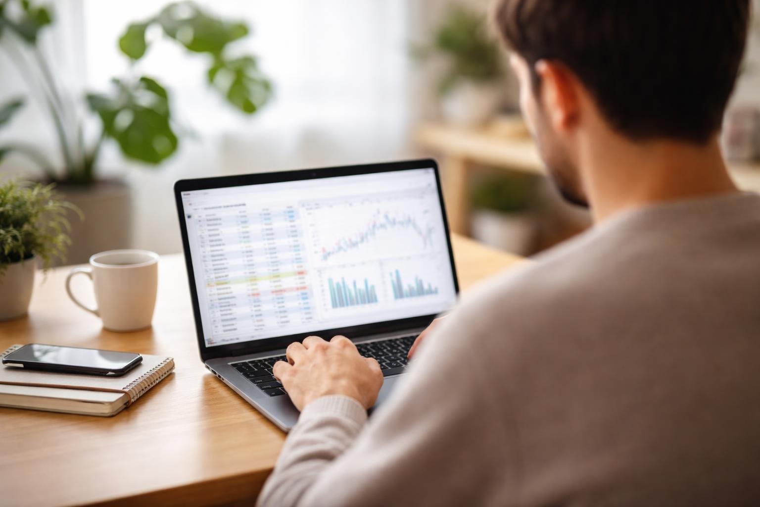 personne-ordi-tableau-financier-plantes